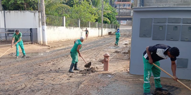 Municípios atingidos pela forte chuva realizam ações de recuperação. Em Colatina, a rápida resposta operacional do SANEAR  ajudou a população
